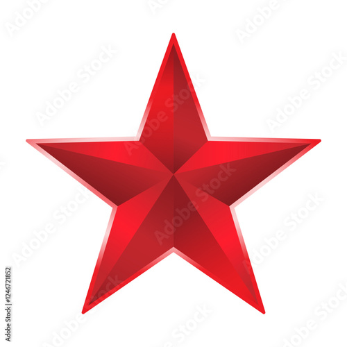 Red star 3d icon on white background. Vector illustration Element 9maya vector illustration