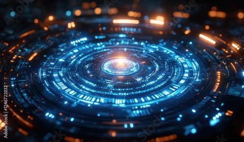 Wallpaper Mural Digital Interface Technology Artificial Intelligence Hologram Future Network Abstract Communication Concept Cyberpunk Innovation Torontodigital.ca