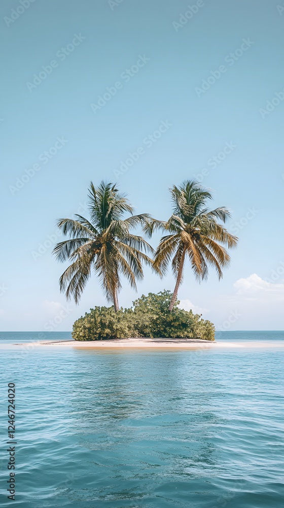 Photo of an island with palm trees and turquoise water, under a clear blue sky
Photo of an island with palm trees and turquoise water, under a clear blue sky