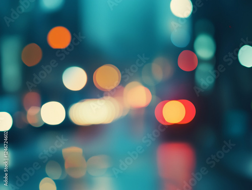 Blurred background of police flashing lights at the crime scene