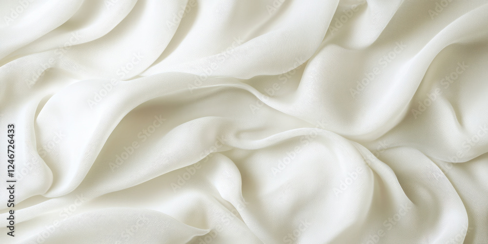 Obraz premium A textured white background with gentle, abstract waves that flow seamlessly across the surface. The soft, curvy design conveys a sense of calm and elegance, ideal for high-end brand identities, spa