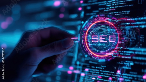 A hand interacts with a glowing 