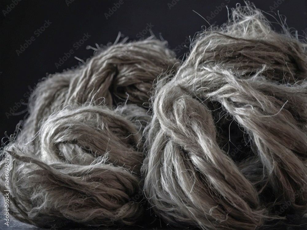 Fototapeta premium Raw Wool Fibers on Dark Background