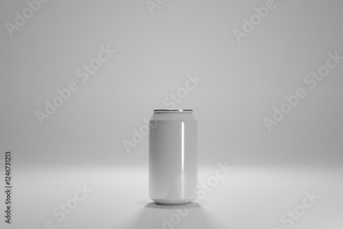 aluminum beverage can on neutral background