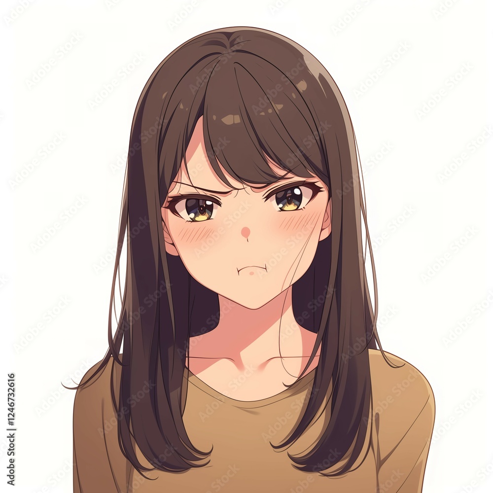 アニメ調の美少女の切り抜き用素材 アニメ調の美少女の切り抜き用素材