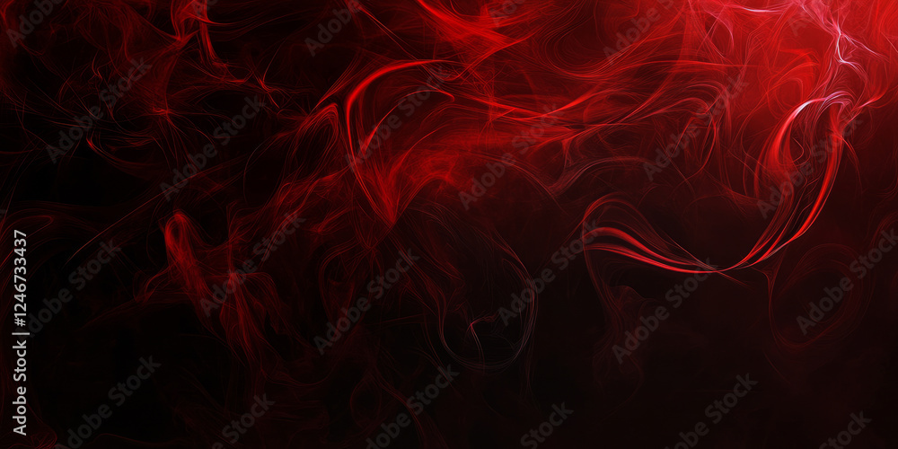 A deep red background with abstract smoke-like tendrils swirling in from the edges. The dark, moody design is ideal for mysterious branding, gothic themes, or digital art with a touch of drama.