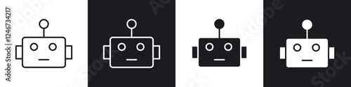 Robot icons vector graphics for web designs