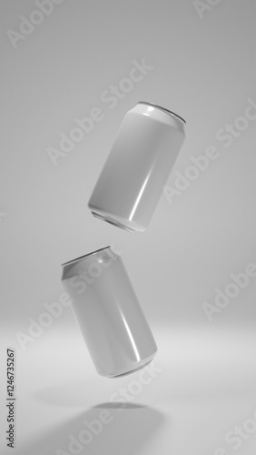 aluminum beverage can on neutral background