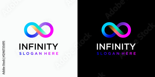 Colorful infinity vector logo design with modern, simple, clean and abstract style.