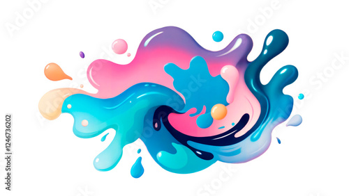 Wallpaper Mural Vibrant splash of colorful liquid shapes for modern abstract art and design concept Torontodigital.ca