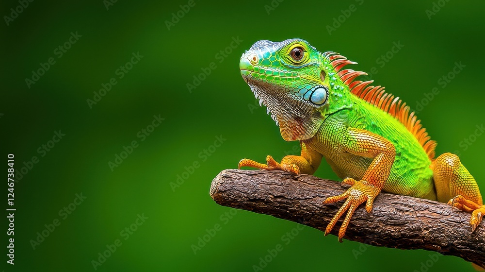 Green Reptile Iguana Lizard Species in Tropical Habitat for Wildlife Conservation and Environmental Education Stock Photo Images Green Reptile Iguana Lizard Species in Tropical Habitat for Wildlife Conservation and Environmental Education Stock Photo Images