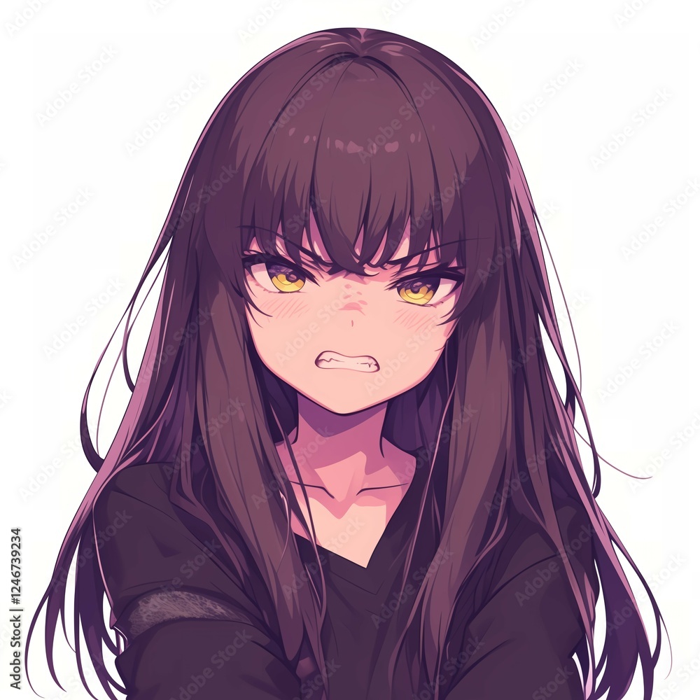 アニメ調の美少女の切り抜き用素材 アニメ調の美少女の切り抜き用素材