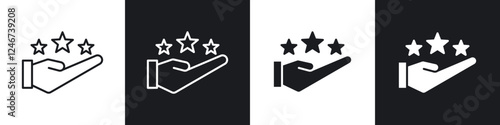 Loyalty program icons vector graphics for web designs