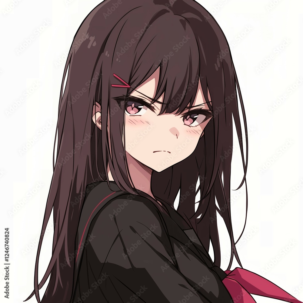 アニメ調の美少女の切り抜き用素材 アニメ調の美少女の切り抜き用素材