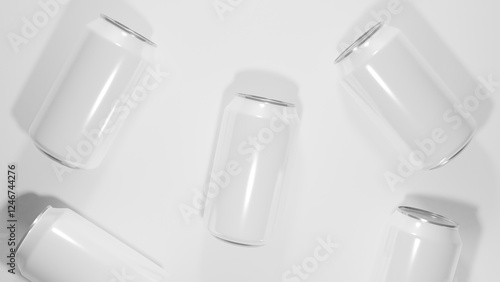 aluminum beverage can mockup on neutral background