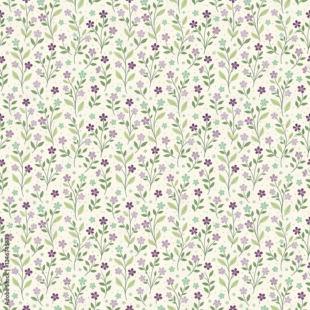 Tiny purple seamless pattern with flowers Tiny purple seamless pattern with flowers