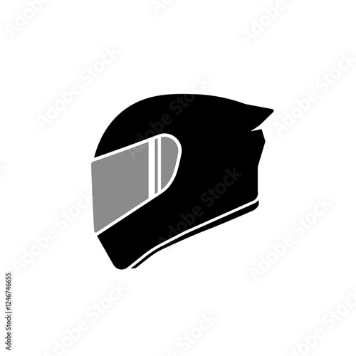 flat motorcycle helmet silhouette icon illustration