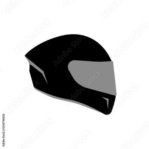 flat motorcycle helmet silhouette icon illustration