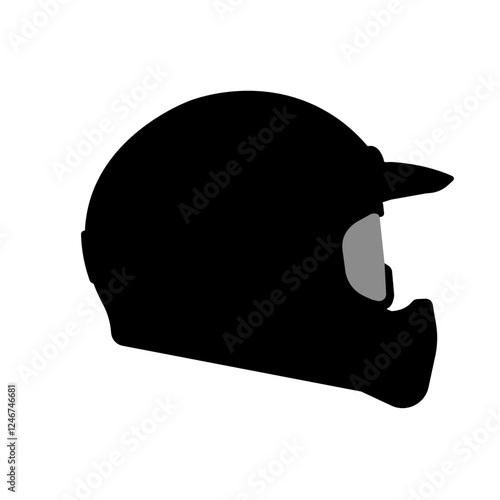 flat motorcycle helmet silhouette icon illustration
