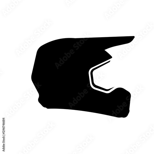 flat motorcycle helmet silhouette icon illustration