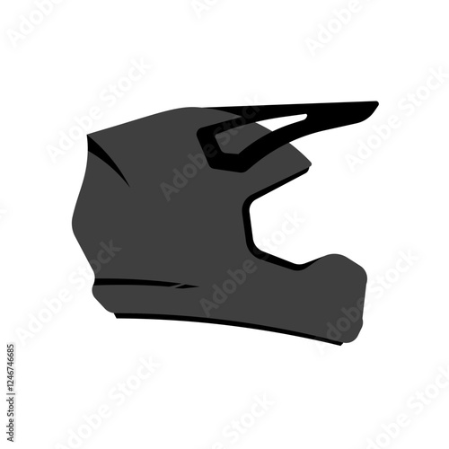 flat motorcycle helmet silhouette icon illustration