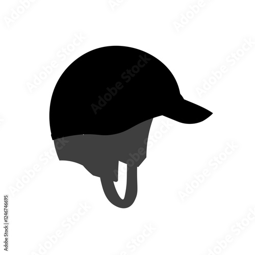 flat motorcycle helmet silhouette icon illustration