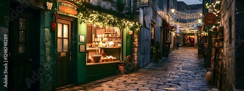 A photograph of an old, cobbled street in the city center
