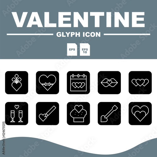 icon valentine set