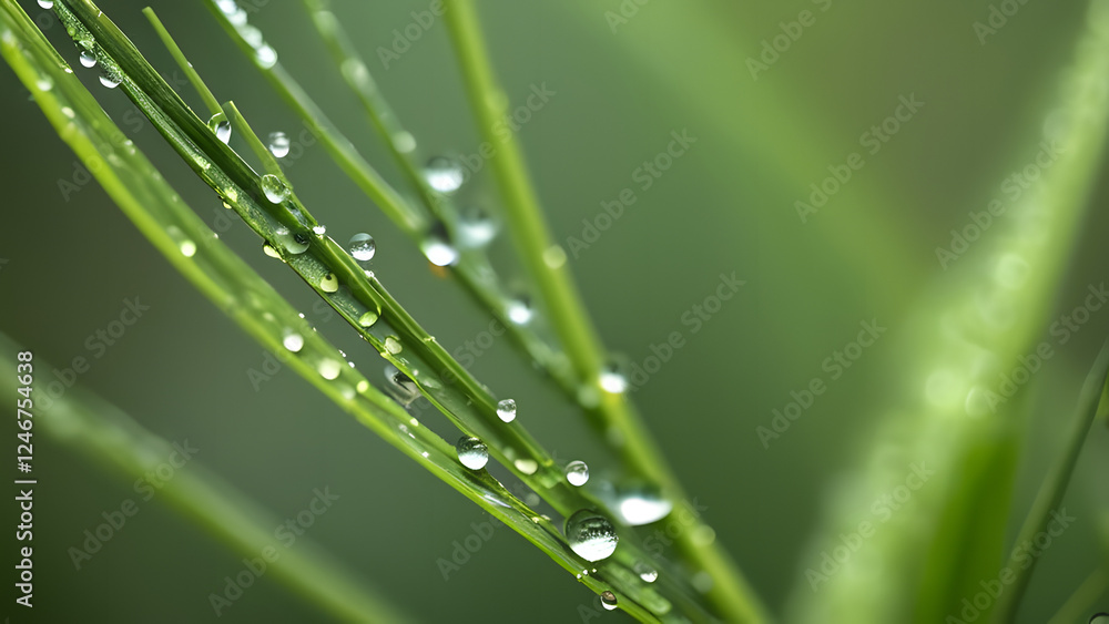 Close-Up of Fennel Fronds with Dewy Water Droplets After Rain Close-Up of Fennel Fronds with Dewy Water Droplets After Rain