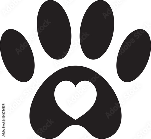 paw print heart