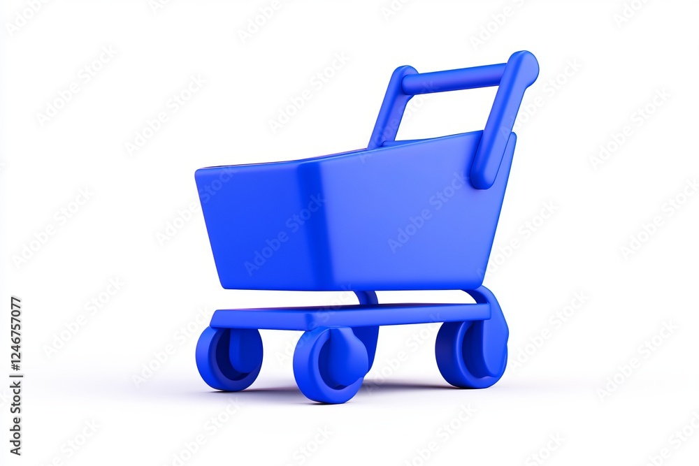 Vibrant Blue Shopping Cart Icon: A Modern Ecommerce Symbol Vibrant Blue Shopping Cart Icon: A Modern Ecommerce Symbol