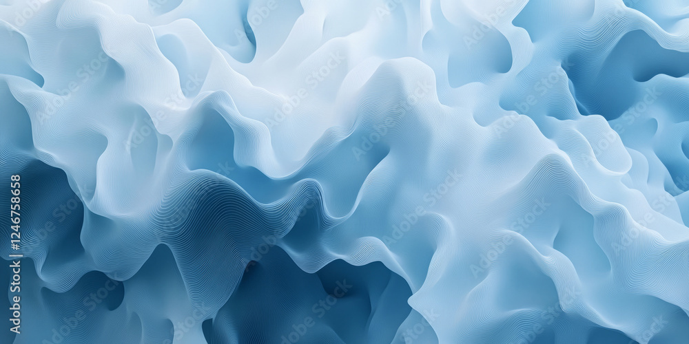 Obraz premium A deep blue abstract background with soft, wavy textures and subtle gradients blending from navy to sky blue. This smooth, calming design is ideal for creative portfolios, digital art projects, and