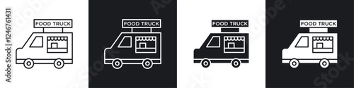 Food truck icons graphic vectors