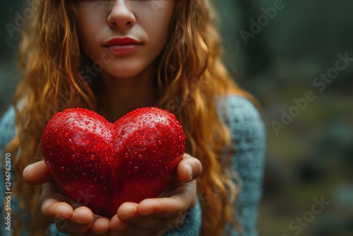 woman holding red heart, health insurance, donation charity concept, world health day, world mental health day, world heart day, foster care, gratitude, kind, thankful, hope, all lives matter, concept