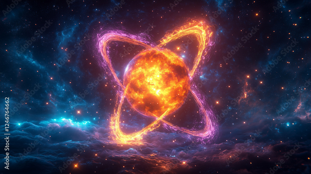 Obraz premium abstract background with glowing lights