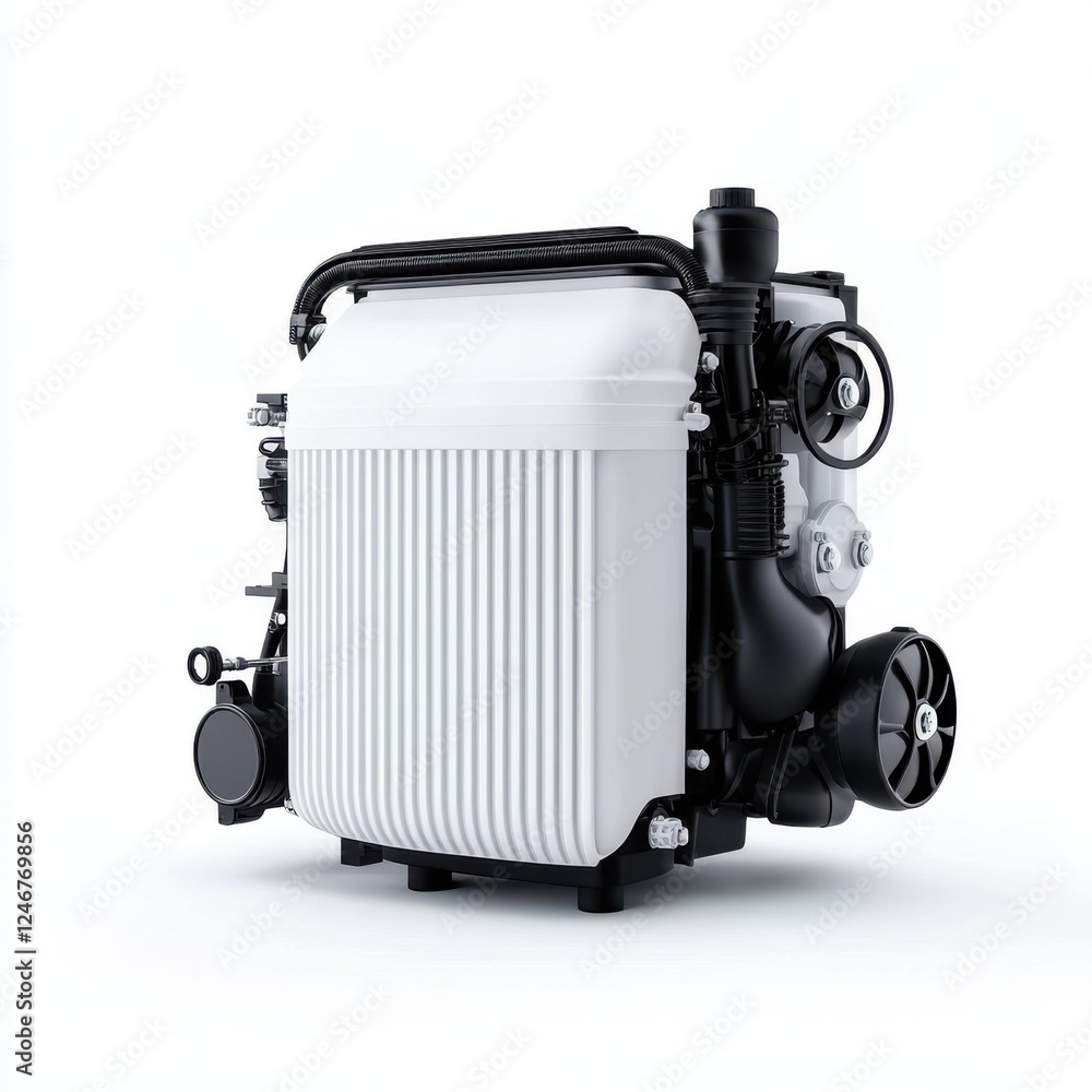 Fototapeta premium Compact Engine Component with Sleek Design for High-Performance Automotive Applications