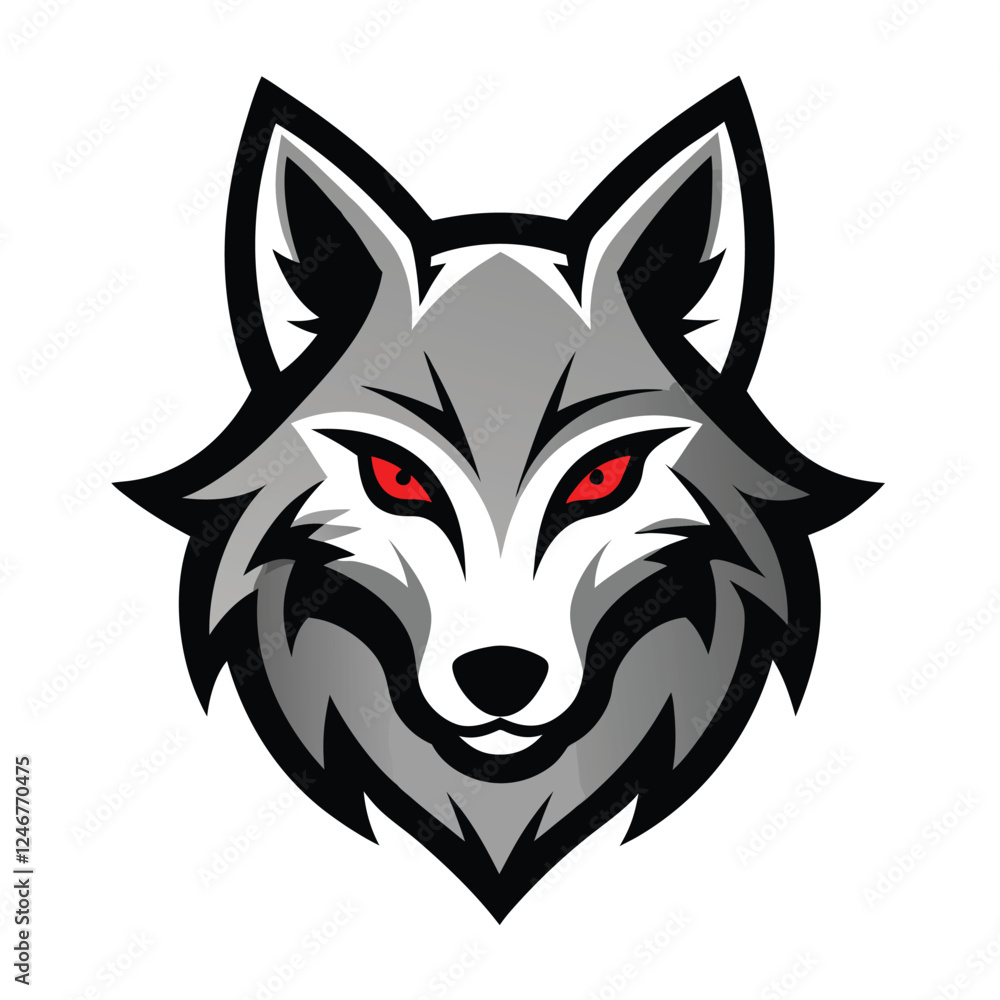 Wolf head logo illustration on white background, wolf head logo Wolf head logo illustration on white background, wolf head logo