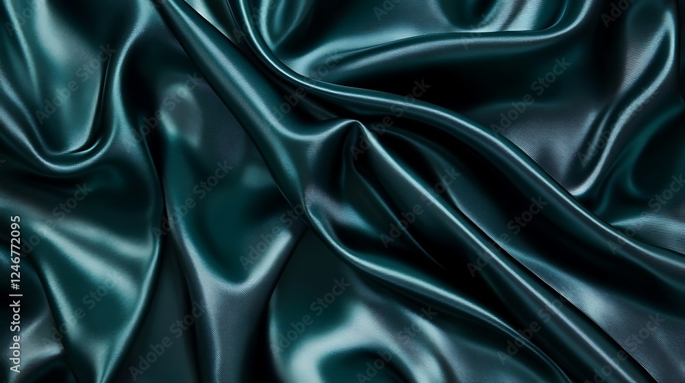 Obraz premium Dark green silk fabric texture