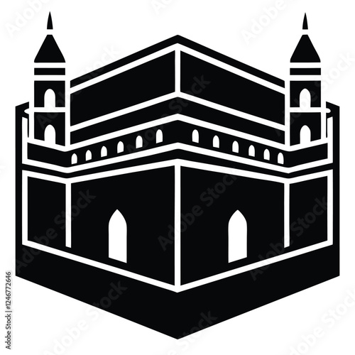 Kaaba in mecca Silhouette icon 