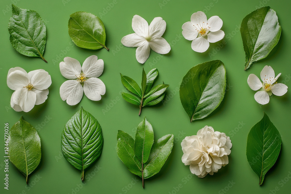 Fototapeta premium Whimsical Sakura Petals and Branches in Bloom