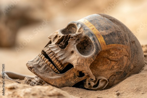 A well-preserved mummy being uncovered inside a hidden tomb