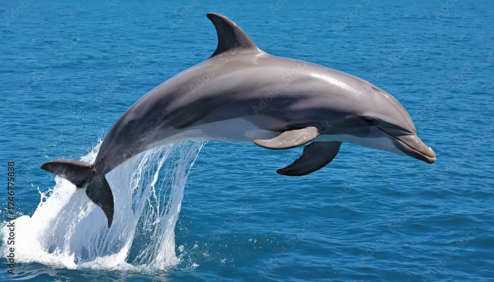 Fototapeta premium A dolphin jumping out of water.