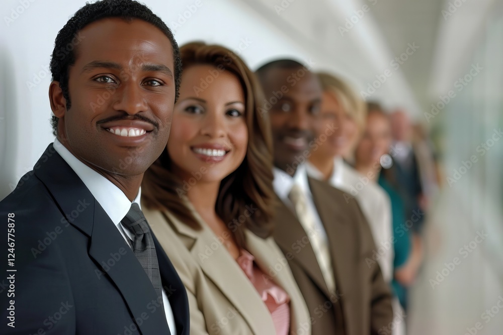 Varied Group of Informal Business Professionals Against a White Background Varied Group of Informal Business Professionals Against a White Background