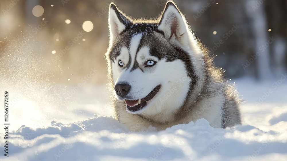 Husky sledding through Lapland?...A?s snowy landscape, Finland Husky sledding through Lapland?...A?s snowy landscape, Finland