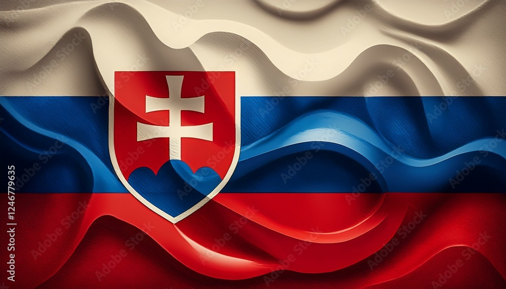 Fototapeta premium 3D Flagge Slowakei
