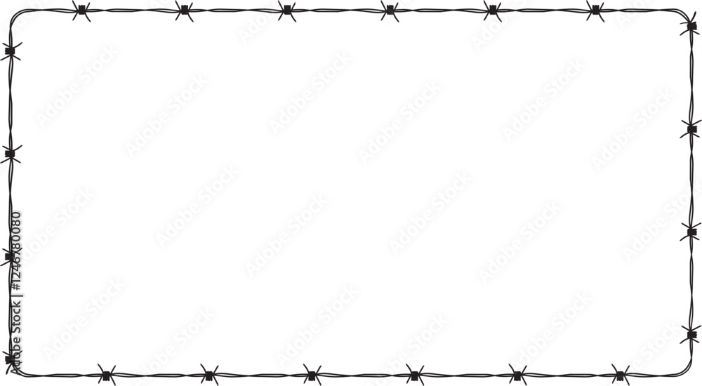 Barbed Wire Frame Illustration Barbed Wire Frame Illustration