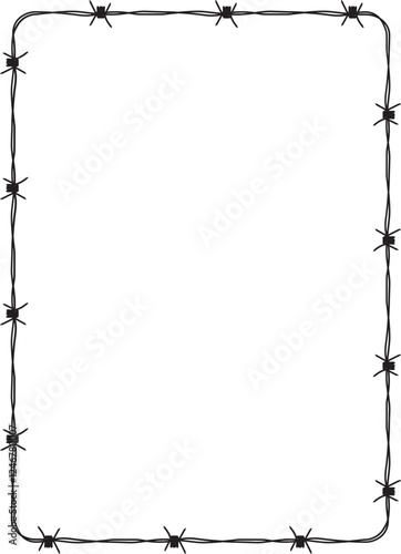 Barbed Wire Frame Illustration