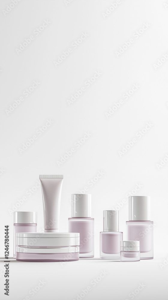Elegant skincare and beauty products with copy space Elegant skincare and beauty products with copy space