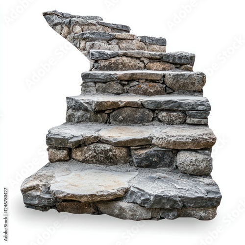 Stone Spiral Staircase Rock Steps 3d old isolated St transparent background