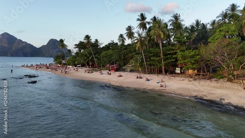 4K Aerial View of a beach in Palawan, Philippines
